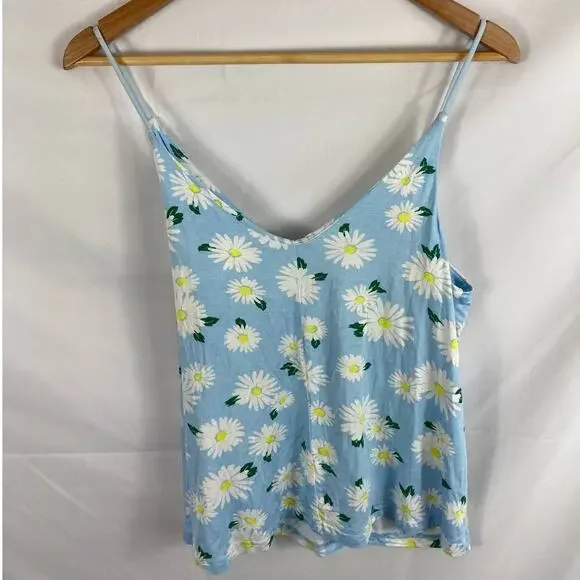 NWT Abound Double V Blue Daisy Tank Medium - Picture 5 of 5
